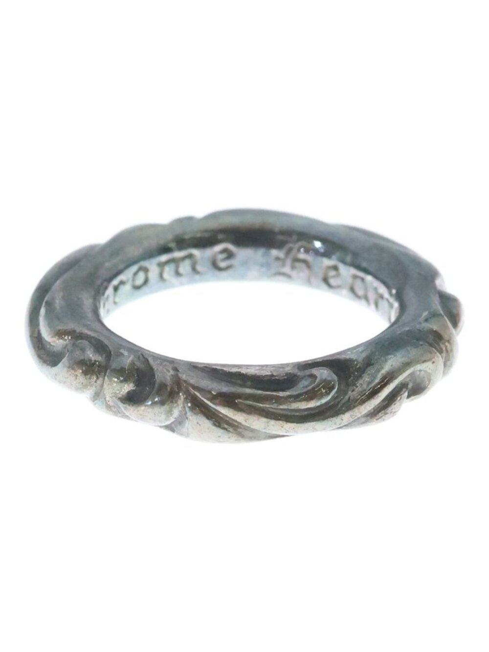Chrome Hearts Scrl Band Scroll Ring Silver